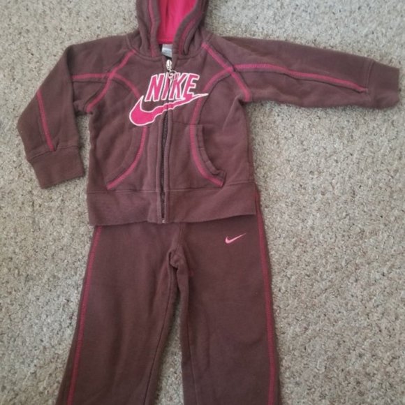 Nike Brown Hooded Sweatsuit Style 